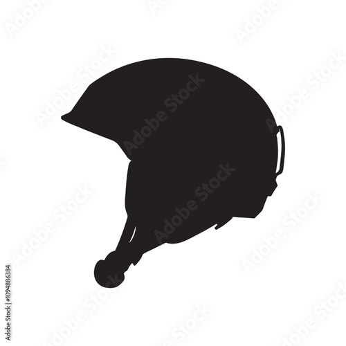 Snowboarder Helmet Silhouette Vector Illustration