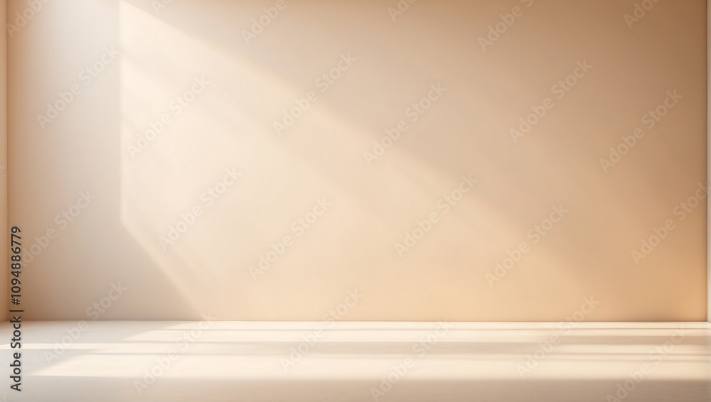 An Abstract Beige Studio Background with Blurred Elements