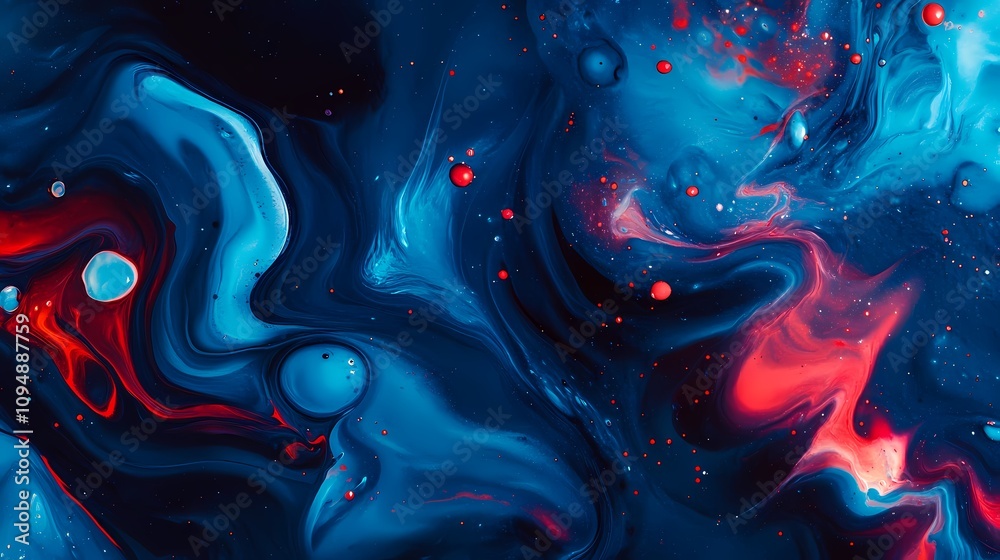 Digital technology blue red liquid paint pattern texture illustration poster background Digital technology blue red liquid paint pattern texture illustration poster background