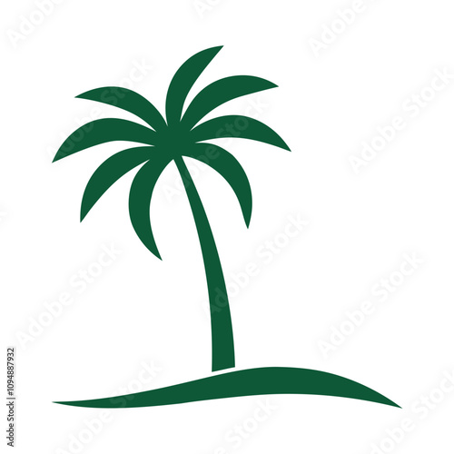 palm tree logo icon vector art illustration.