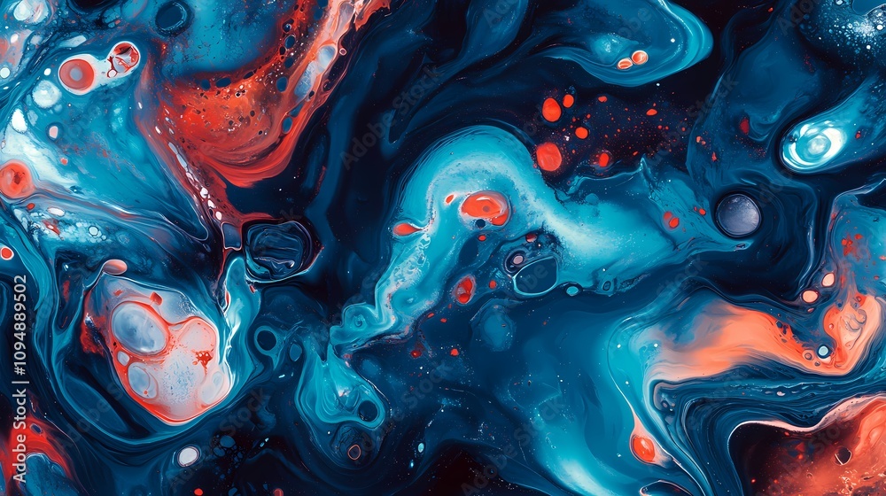 Digital technology blue red liquid paint pattern texture illustration poster background Digital technology blue red liquid paint pattern texture illustration poster background