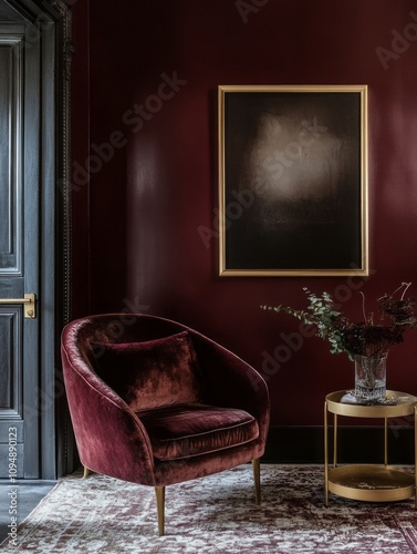 Crimson Velvet Chair Interi...