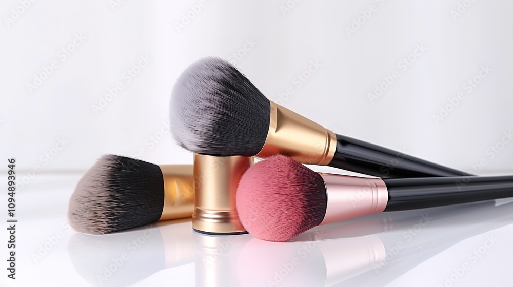 Makeup Brush with Foundation Cream - a sleek and beauty-centric visual. The image highlights the elegance and artistry of makeup application on a clean background.