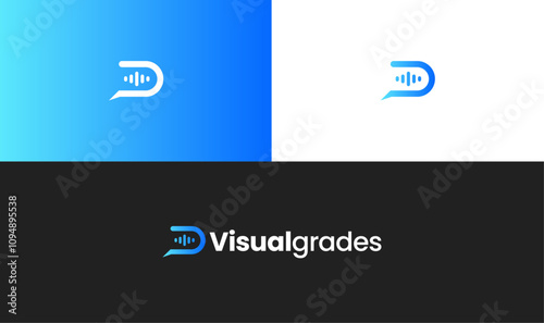 Creative Voice Chat Logo and Virtual Assistant Logo design, modern elements, perfect for brands in the  tech, AI, and digital services industries, Gradient logo