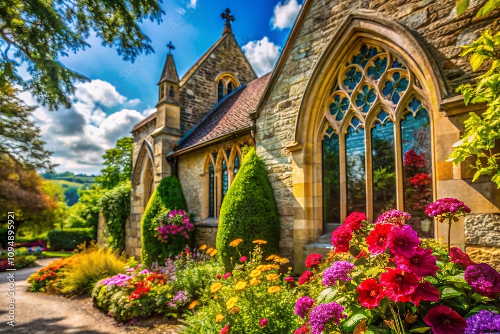 Naklejka premium Captivating Macro Photography of Church Architectural Details and Natural Elements for Stunning Backgrounds in Religious Settings