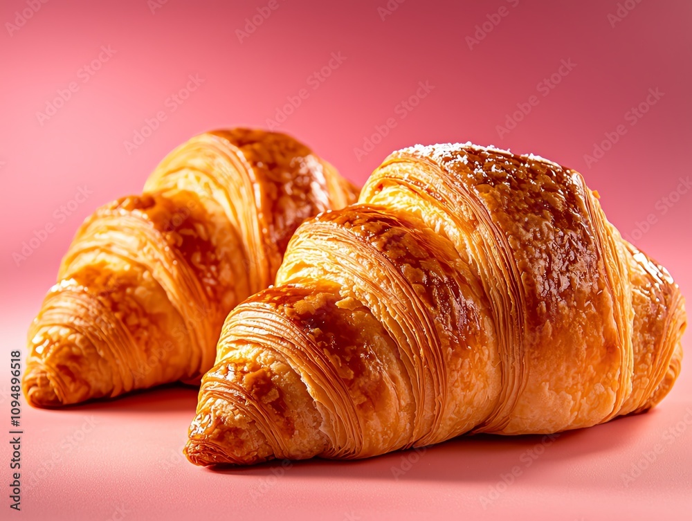Delicious croissants bakery food photography vibrant setting close-up view culinary delight for food lovers Delicious croissants bakery food photography vibrant setting close-up view culinary delight for food lovers
