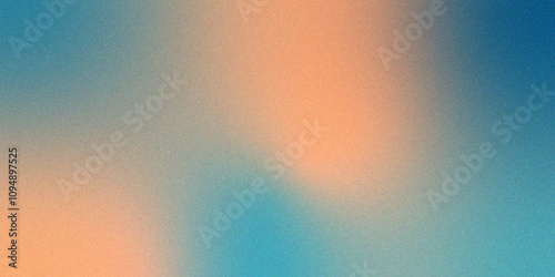 Digital grainy gradient with a colorful soft noise effect. Vintage Grunge Texture Pattern in blue and orange Tones for Artful Wallpaper. Gradient blur, noise, grain, texture abstract background 