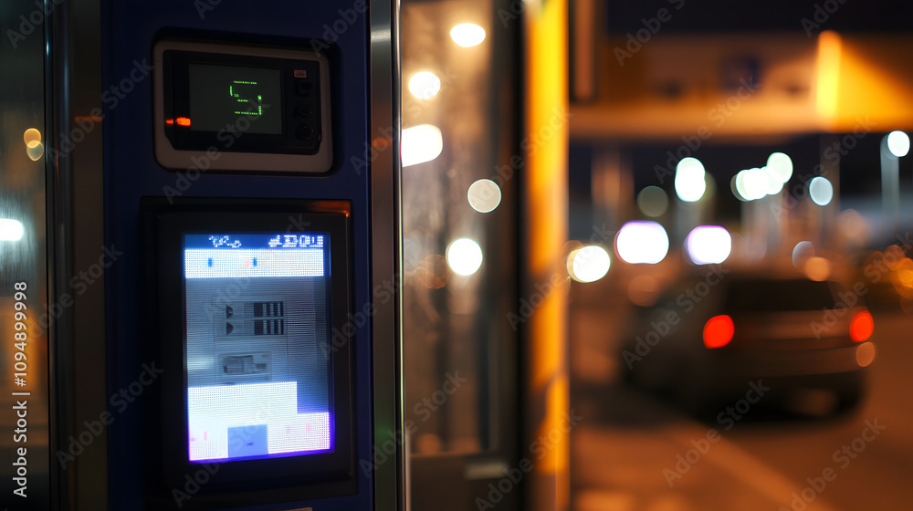 A highway toll booth featuring a prominent digital price display, showcasing the modern infrastructure of toll collection. The image highlights the advanced technology in transportation, with a clear A highway toll booth featuring a prominent digital price display, showcasing the modern infrastructure of toll collection. The image highlights the advanced technology in transportation, with a clear