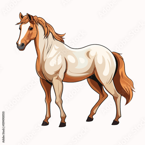 Horse Vector Illustration with Glitter Effects