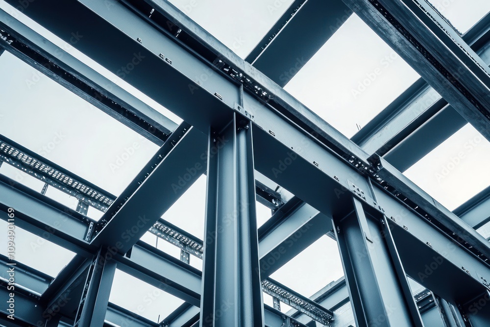 Obraz premium Steel Structure Framework Modern Building Construction