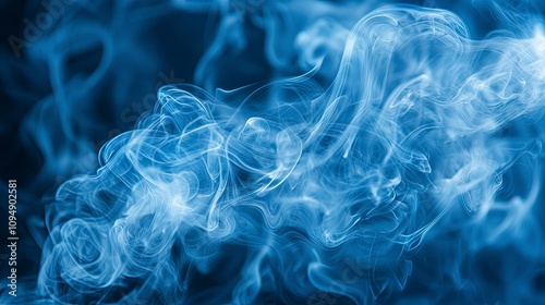 A captivating abstract image where intricate forms of blue smoke create a sense of fluidity and ethereal beauty, evoking a whimsical artistic expression.