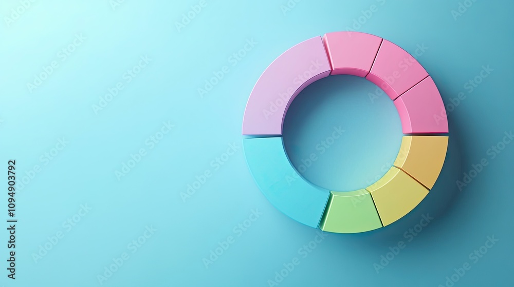 Fototapeta premium Circular business chart with soft pastel tones, [color chart], [depicting inclusive and adaptive marketing strategy]