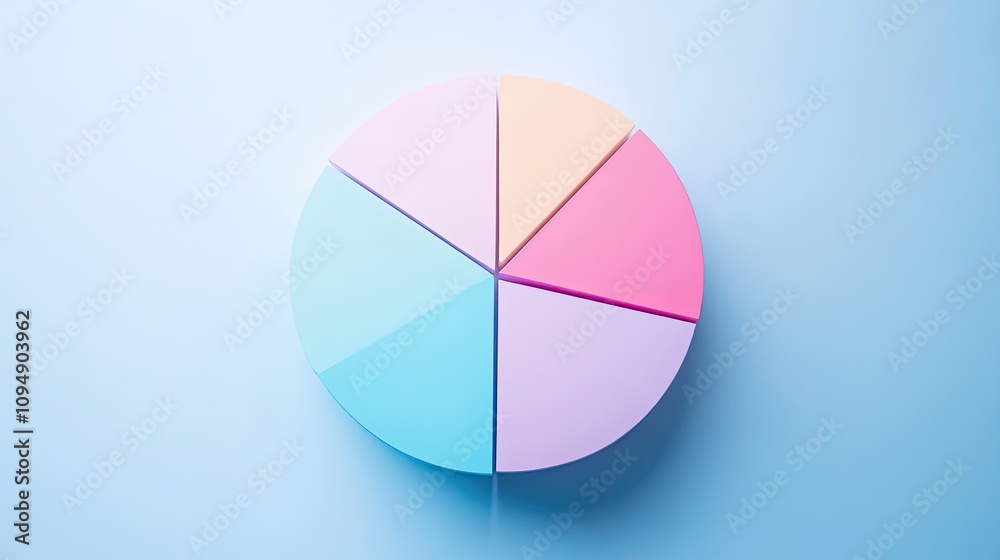 Circular business chart with soft pastel tones, [color chart], [depicting inclusive and adaptive marketing strategy]