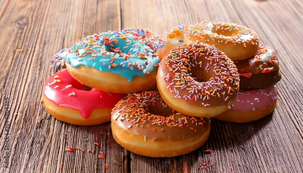 Glazed doughnuts with sprinkles Glazed doughnuts with sprinkles