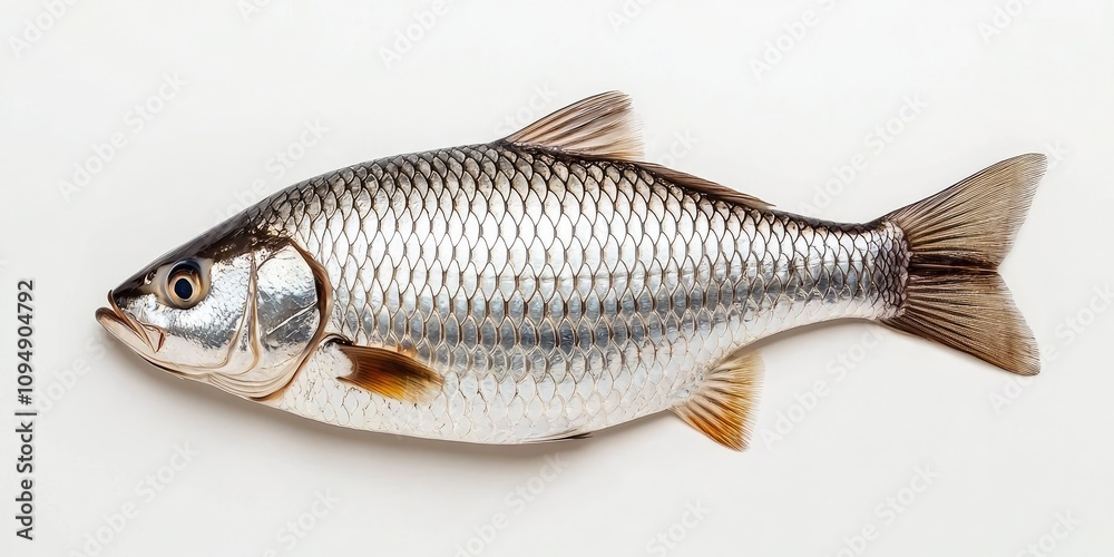 Fresh fish showcasing its shiny scales and streamlined body, perfect for culinary creations or seafood presentations. Fresh fish showcasing its shiny scales and streamlined body, perfect for culinary creations or seafood presentations.