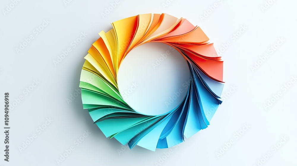 Creative circle chart with folded layers, [business data visual], [symbolizing depth and complexity in information]