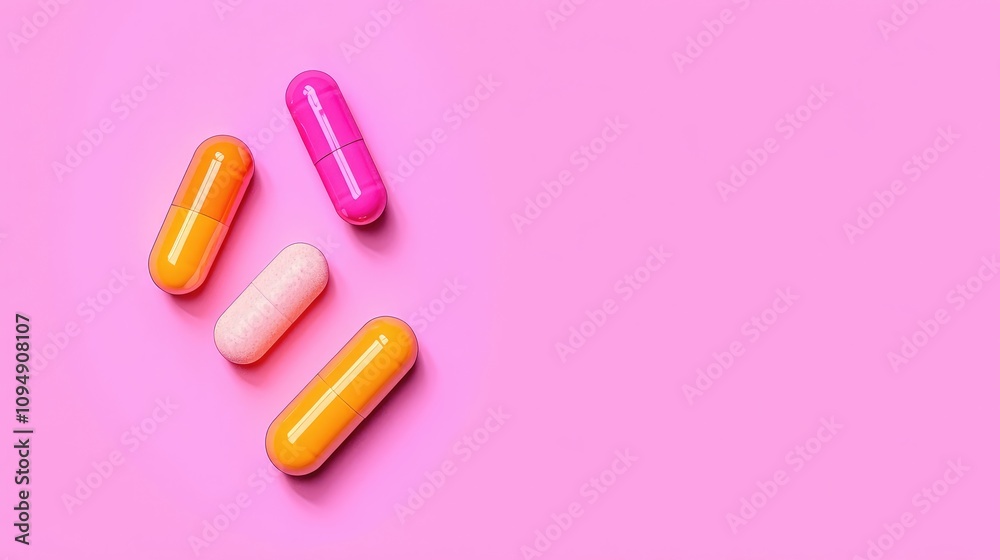 Vibrant capsules in pink hues on a bright background, symbolizing health and wellness, perfect for healthcare and pharmaceutical themes. Vibrant capsules in pink hues on a bright background, symbolizing health and wellness, perfect for healthcare and pharmaceutical themes.