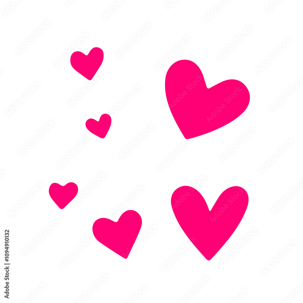 Pink heart shapes on a white background Pink heart shapes on a white background