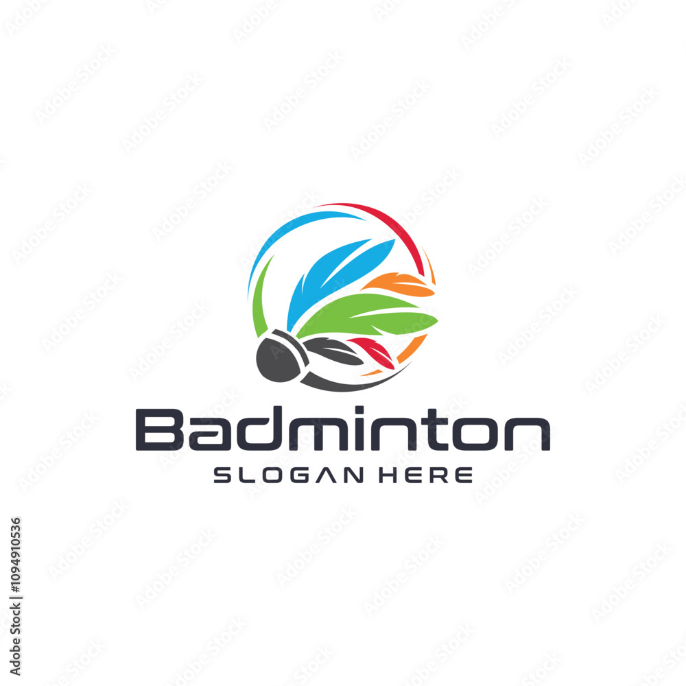 Obraz premium Badminton sports logo design, league matches, badminton sports tournaments.