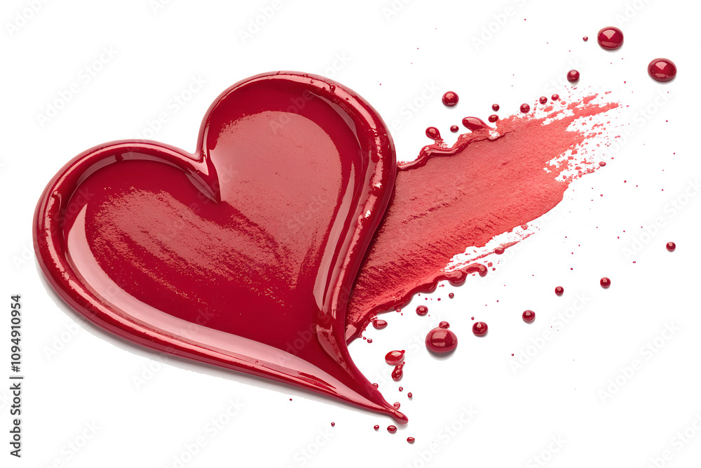 A red heart is painted with vibrant strokes, symbolizing love and passion. A red heart is painted with vibrant strokes, symbolizing love and passion.