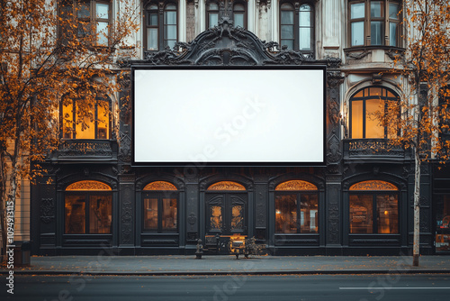 Blank city billboard mockup in Madrid for advertising