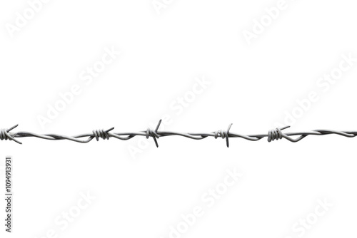 barbed wire isolated on white