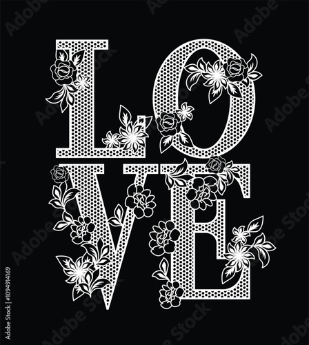 abstract floral love design
