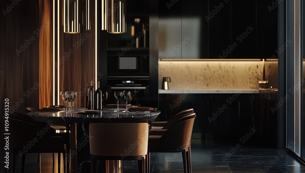 Modern Kitchen and Dining Room Interior Modern Kitchen and Dining Room Interior