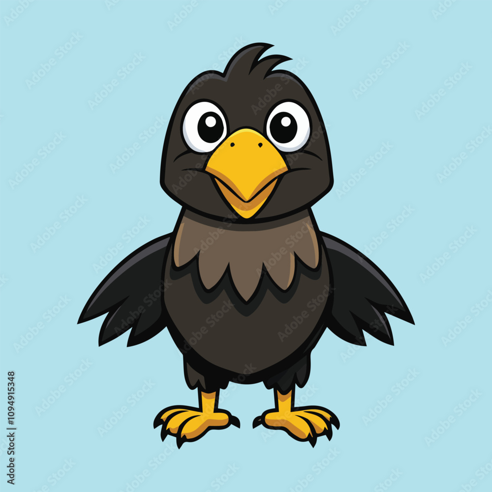 Obraz premium Cute Eagle Cartoon Silhouette Vector Illustration