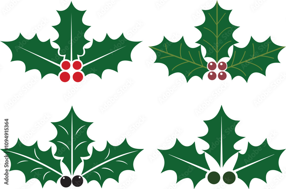 holly leaves and berries, Holly Leaf Illustrations holly leaves and berries, Holly Leaf Illustrations