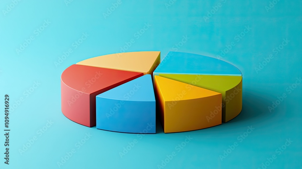 Obraz premium Minimalist color-coded pie chart, [business visualization], [symbolizing data clarity and strategic insight]