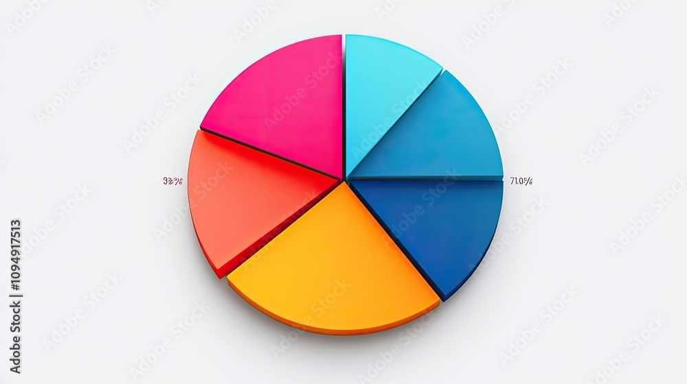 Fototapeta premium Minimalist color-coded pie chart, [business visualization], [symbolizing data clarity and strategic insight]