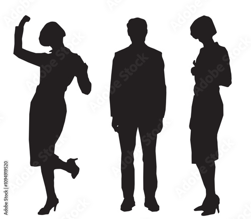 silhouettes of business people