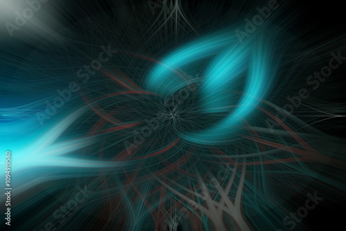 Premium Photo , Abstract twisted light fibers effect background.