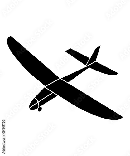Black silhouette of a glider vector illustration