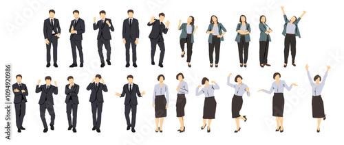 collection of people business set businesswomen and businessman
