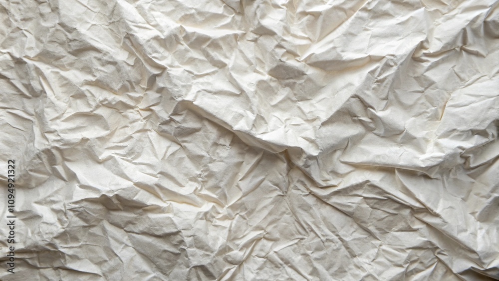 Abstract white crumpled and creased recycled paper texture background
Abstract white crumpled and creased recycled paper texture background