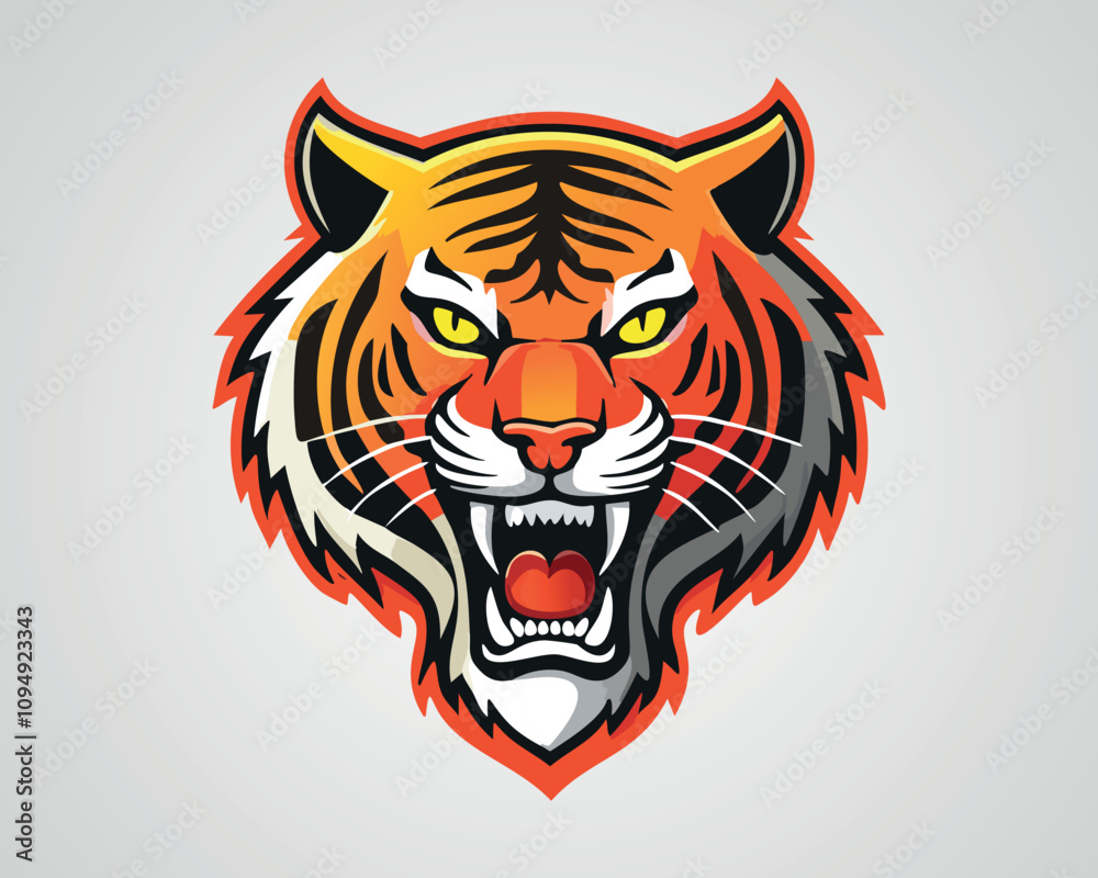 Fototapeta premium Fierce Tiger Head Logo Illustration
