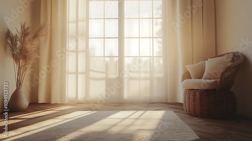 Sunlit living room serenity cozy space home decor natural light