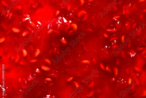 Background and texture of raspberry jam. Close-up.