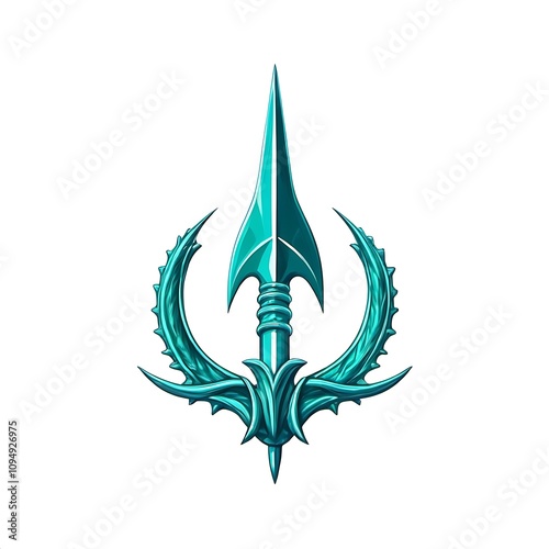 Logo Trident logo Trident of Neptune , isolated on white background photo