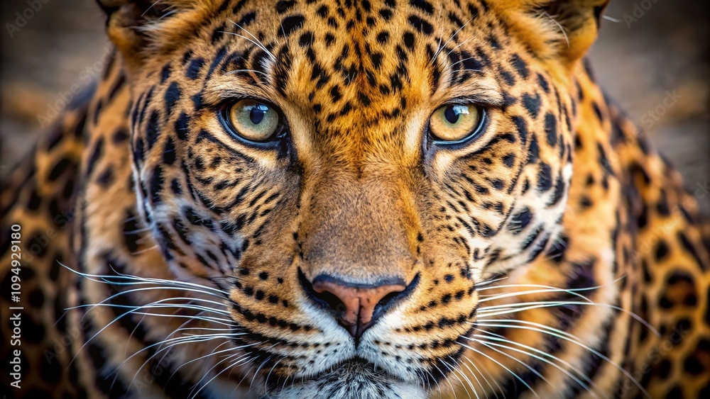 Fototapeta premium Close-Up Drone Photography of a Magnificent Leopard's Face Showcasing Its Striking Features and Natural Beauty in the Wild, Capturing the Essence of Nature's Most Elusive Creatures