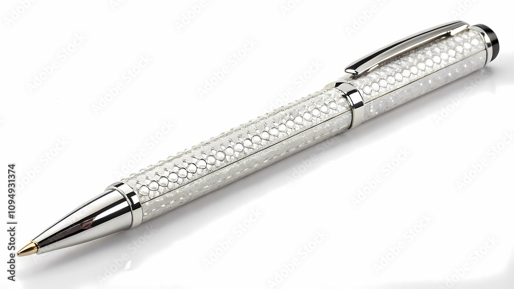 silver pen isolated on white silver pen isolated on white