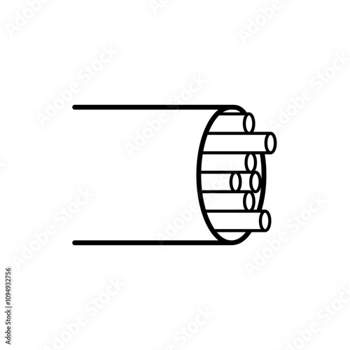 fiber optic cable icon vector illustration, isolated on white