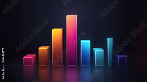 Stylized bar chart with color gradients, [business infographic], [concept of clear communication in financial metrics] 