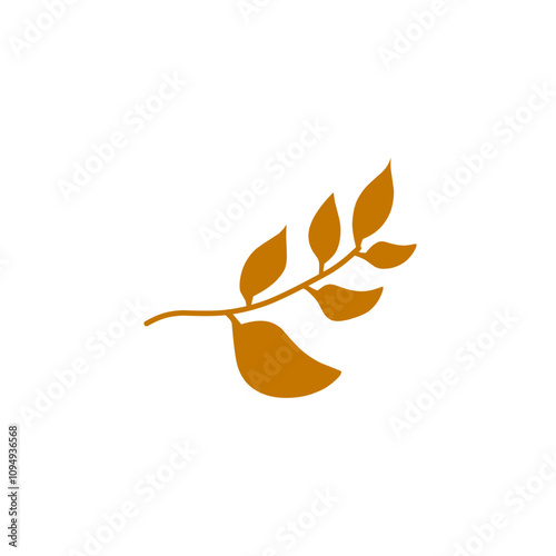 brown leaf branch vector illustration