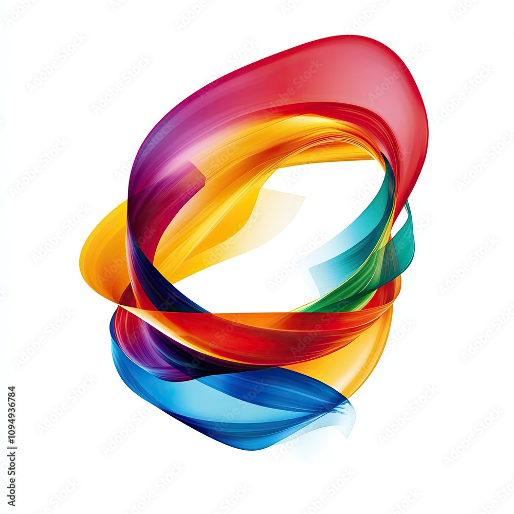 Swooping ribbon chart with vivid colors, [artistic business infographic], [symbolizing fluidity in financial dynamics]