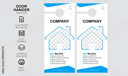 Door hanger design template for your company and business