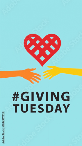 Stylized Heart and Hands: #GivingTuesday Charity Campaign Design for Social Media and Fundraising Events photo