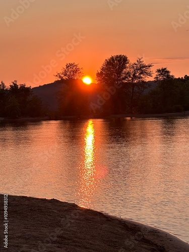 sunset lakeside